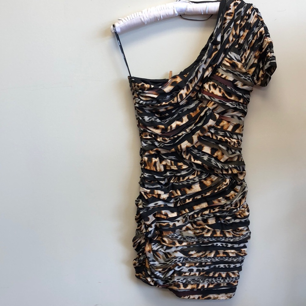 NIKIBIKI SIZE 2 LEOPARD PRINT DRESS W/ Side zipper